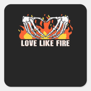 Sticker Carré Comme Classique - Skeleton Hands Heart