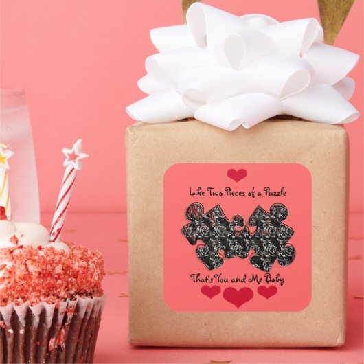 Sticker Carré Comme deux pièces d'un puzzle (Fête)