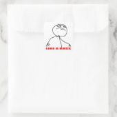 Sticker Carré Comme un visage de mème de patron (Sac)