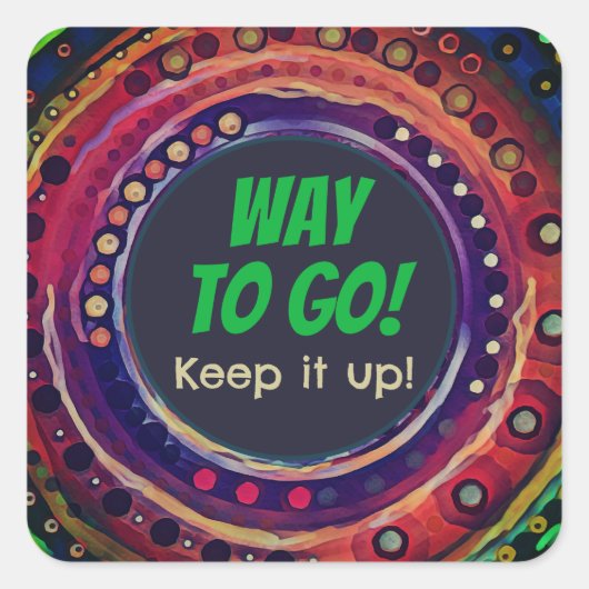 Sticker Carré Comment aller amusant enseignant coloré coloré (Devant)