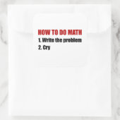 Sticker Carré Comment faire maths (Sac)