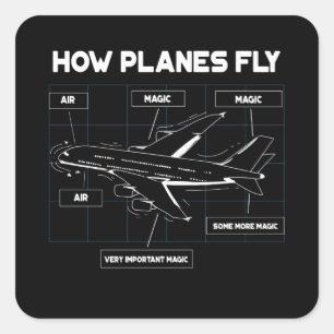 Sticker Carré Comment Les Avions Volent Pour Les Pilotes Étudia