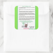 Sticker Carré Comment retirer une carte d'instructions de frappe (Sac)