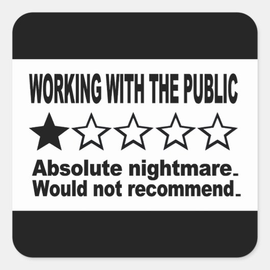 Sticker Carré Commentaire d'une étoile   (Devant)
