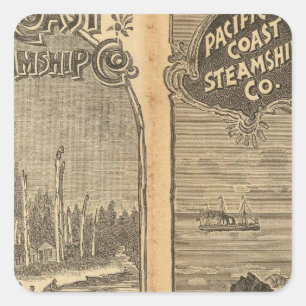 Sticker Carré Compagnie de paquebot de Côte Pacifique 2