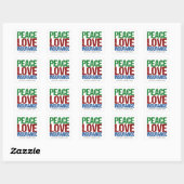 Sticker Carré Compagnie personnalisable d'assurance Peace Love (Feuille)