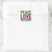 Sticker Carré Compagnie personnalisable d'assurance Peace Love (Sac)