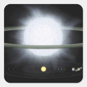 Sticker Carré Comparaison de la taille d'une étoile hypergiant