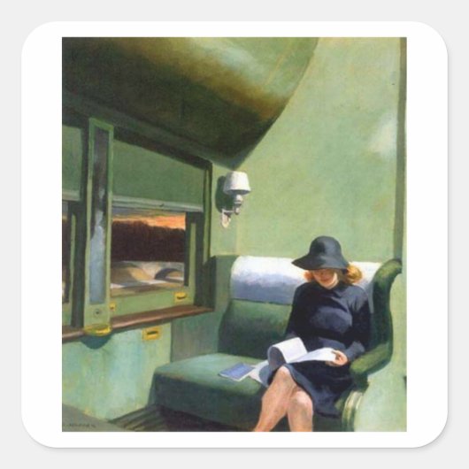 Sticker Carré Compartment C Car Edward Hopper (Devant)