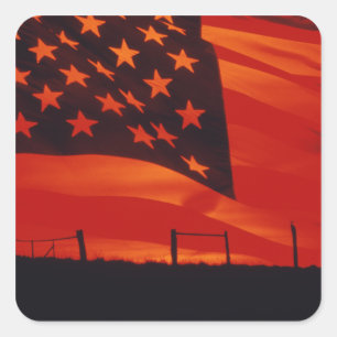 Sticker Carré Composé numérique du drapeau américain