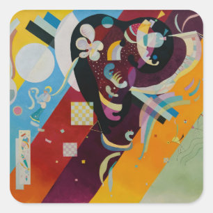 Sticker Carré Composition 9 de Wassily Kandinsky, peinture abstr