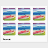 Sticker Carré Composition Abstraite (Feuille)