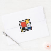 Sticker Carré Composition Abstraite vintage par Piet Mondrian (Enveloppe)