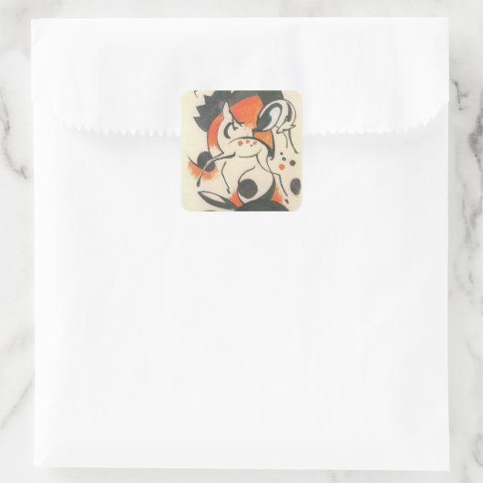 Sticker Carré Composition avec deux cerfs par Franz Marc (Sac)