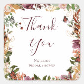 Sticker Carré Composition Florale Rustique d'Automne (Devant)