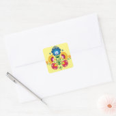 Sticker Carré 💛 💚 💙 Composition folklorique (Enveloppe)
