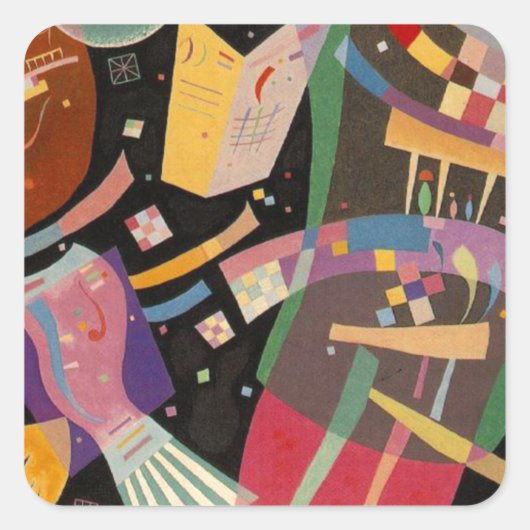 Sticker Carré Composition Kandinsky 10 Peinture Abstraite (Devant)