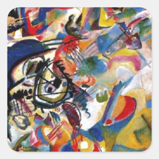 Sticker Carré Composition VII de Kandinsky (Devant)