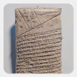 Sticker Carré Comprimé avec quatorze lignes d'un texte