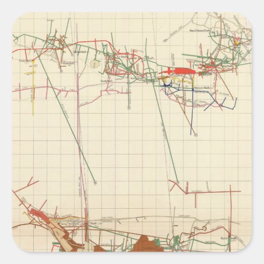 Sticker Carré Comstock Mine Maps Numéro III (Devant)