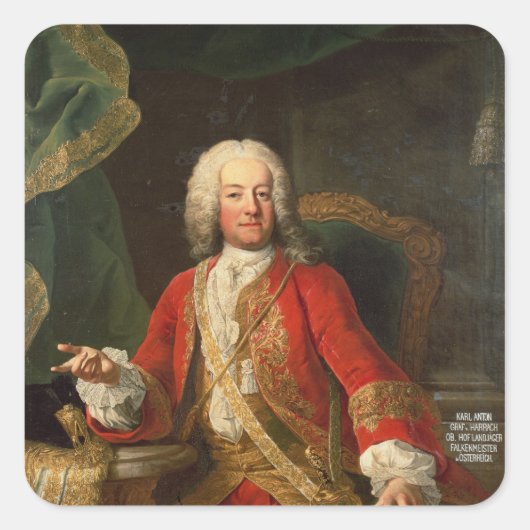 Sticker Carré Comte Carl Anton von Harrach (Devant)