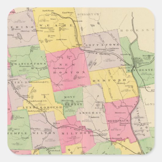 Sticker Carré Comté de Hillsborough (Devant)