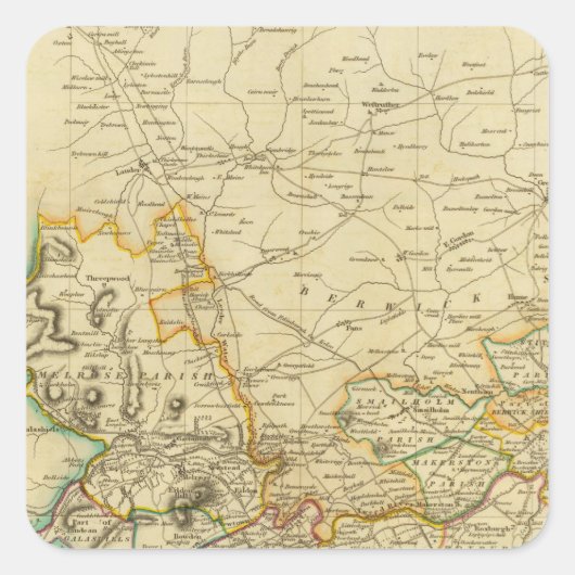 Sticker Carré Comté de Roxburgh-Nord (Devant)