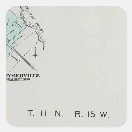 Sticker Carré Comté de Sonoma, Californie 3 (Devant)