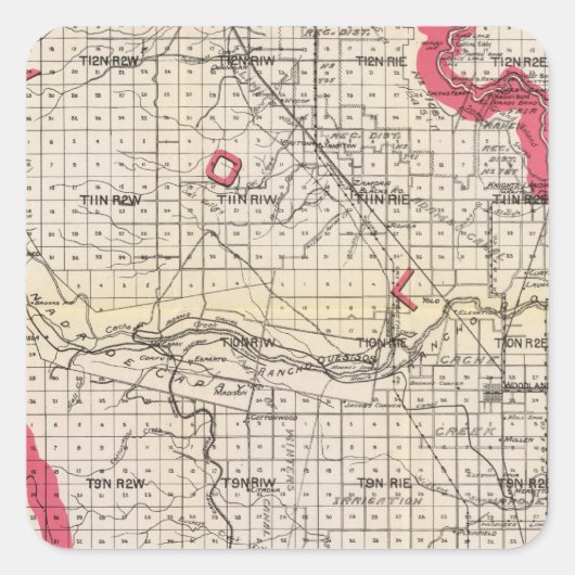 Sticker Carré Comté de Yolo, Californie (Devant)