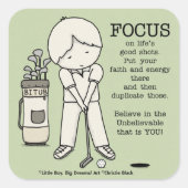 Sticker Carré Concentration sur le bien (Devant)