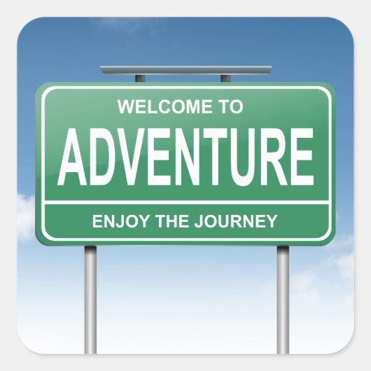 Sticker Carré Concept aventure. (Devant)