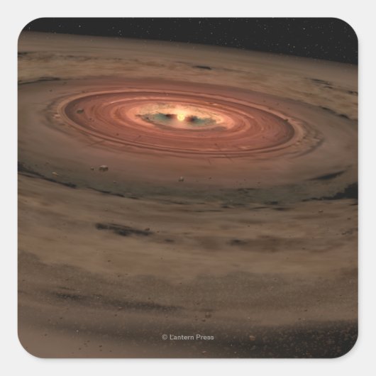 Sticker Carré Concept de l'artiste Mini système solaire en const (Devant)