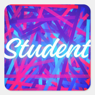 Sticker Carré Concept de parcours d'apprentissage de l'étudiant