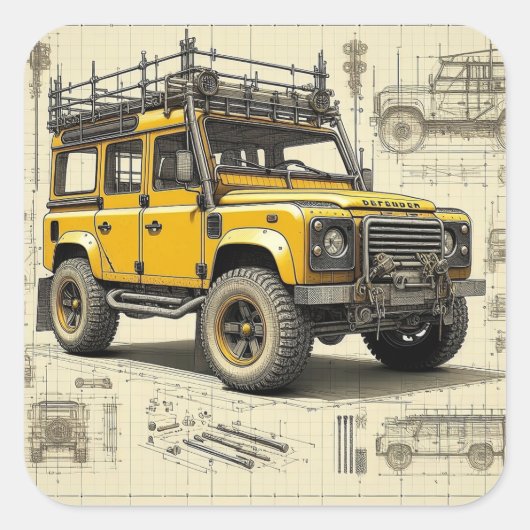 Sticker Carré Concept Defender (Devant)