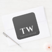 Sticker Carré Concepteur de mode Noir (Enveloppe)