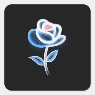 Sticker Carré Conception Abstraite des fleurs