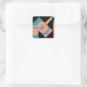 Sticker Carré Conception abstraite géométrique Turquoise, Or, Ro (Sac)