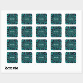 Sticker Carré Conception Abstraite Sarcelle (Feuille)
