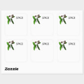 Sticker Carré Conception Allspice pour les informations d'identi (Feuille)