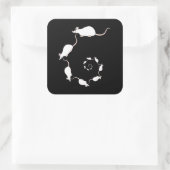 Sticker Carré Conception blanche mignonne de souris. Spirale des (Sac)