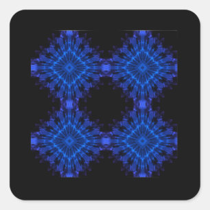 Sticker Carré Conception Blue Incendia de quatre cubes d'étoiles