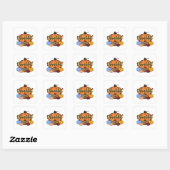 Sticker Carré Conception Citrouille de l'automne (Feuille)