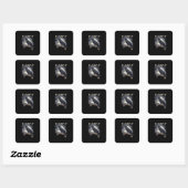 Sticker Carré Conception créative et décontractée d'oiseau drôle (Feuille)