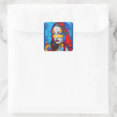 Sticker Carré Conception Cubiste Mona très moderne (Sac)