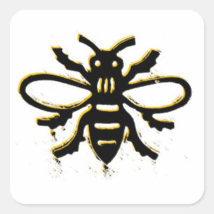 Sticker Carré Conception d'abeille