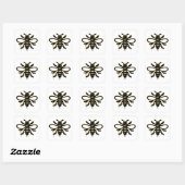 Sticker Carré Conception d'abeilles (Feuille)