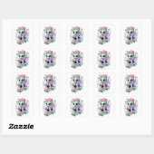 Sticker Carré Conception d'alien skater mignon (Feuille)