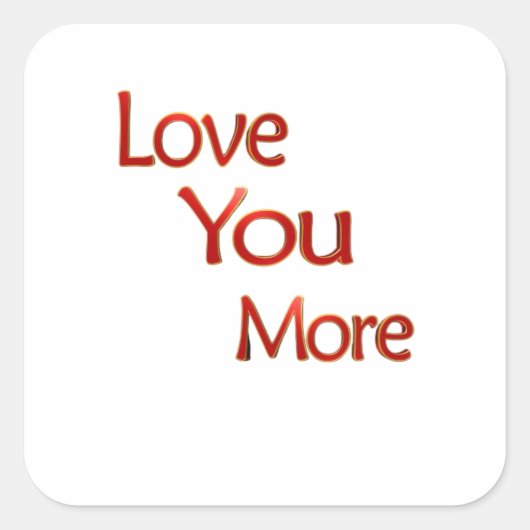 Sticker Carré Conception d'amour plus élégante (Devant)