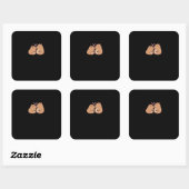 Sticker Carré Conception d'animal mignon Capy Mieux Ensemble (Feuille)