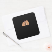 Sticker Carré Conception d'animal mignon Capy Mieux Ensemble (Enveloppe)